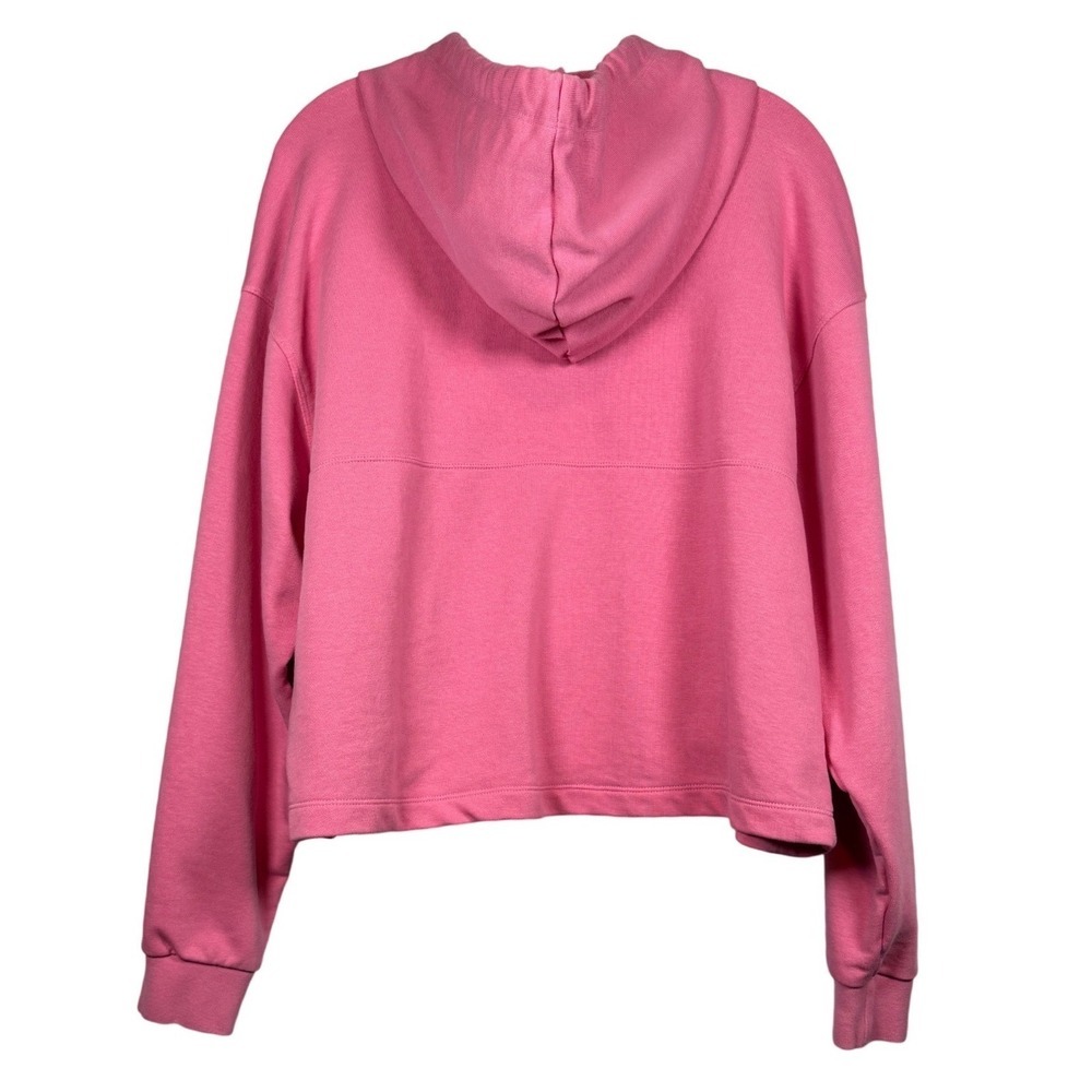 NIKE Dri Fit Women's 1/2 Zip Cropped Hoodie, Oversized Pink, Embroidered, Size L - Picture 2 of 7